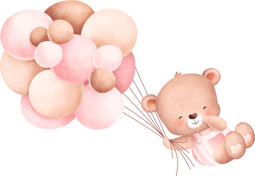 Teddy bear and balloons